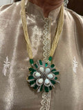 Long Pear multi string necklace