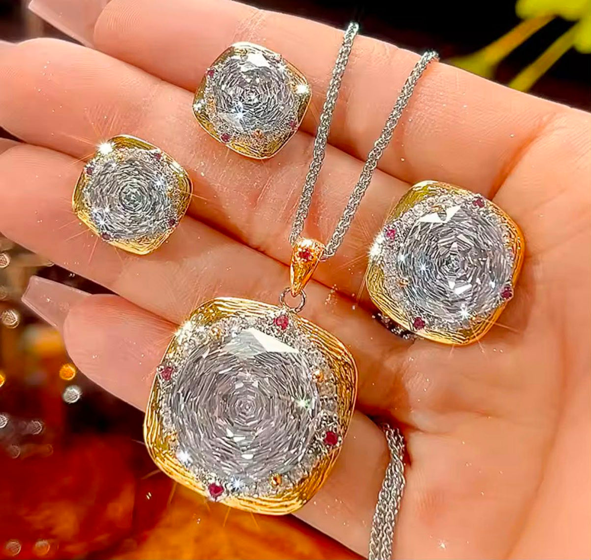 Diamond Ruby two tone set