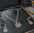 The Queen’ long stringy Victorian earrings, necklace and adjustable ring