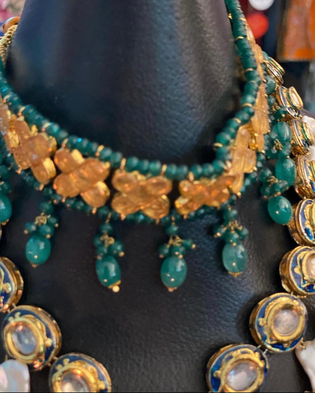 Maharani Silver Necklace and Earrings