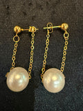Hanging Chain Pearls Earrings