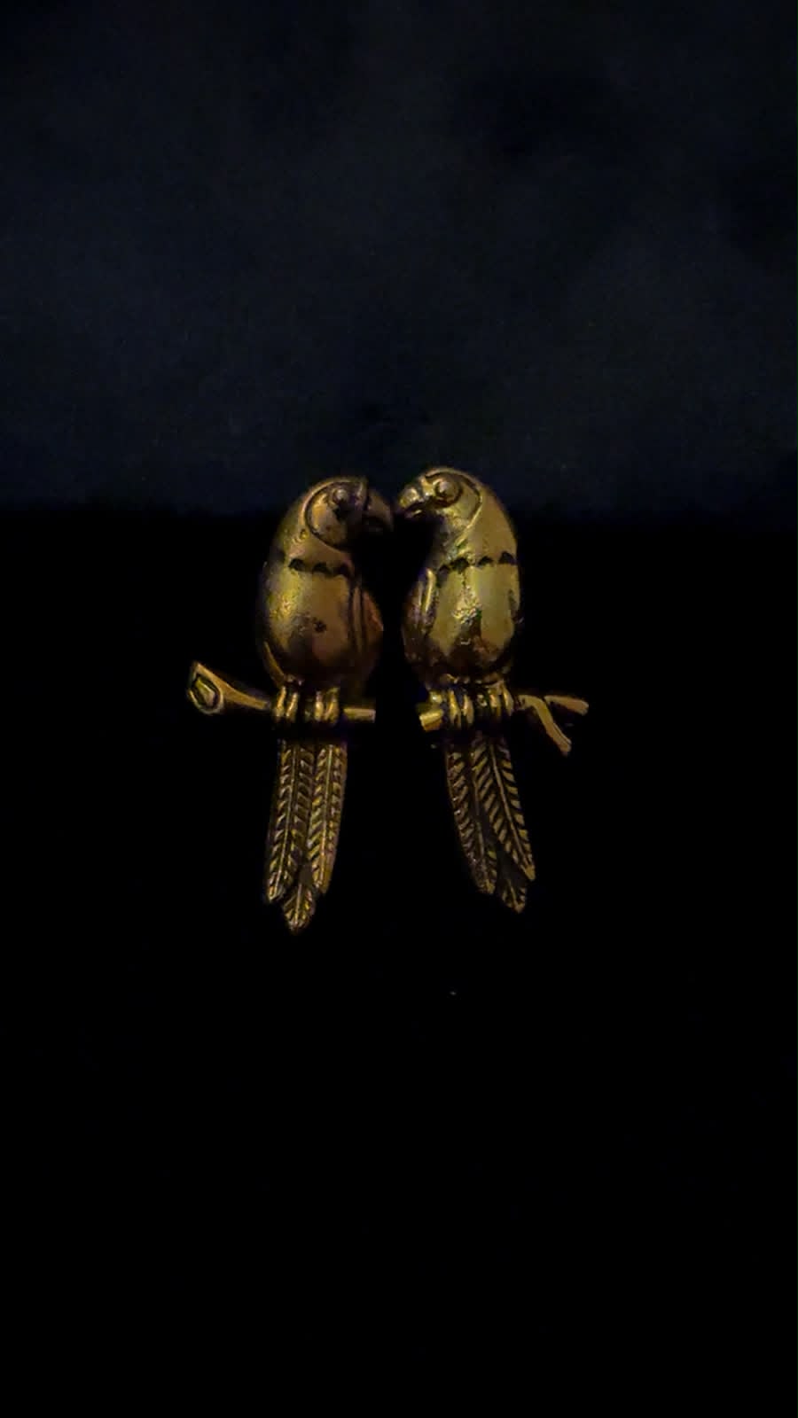 The Talking Parrots on a branch earrings