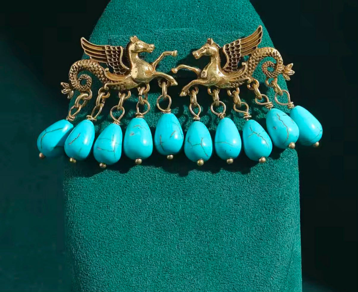 Gold Plated Unicorns Earrings